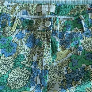 Talbots Botanical Print Capris in Blue and Green